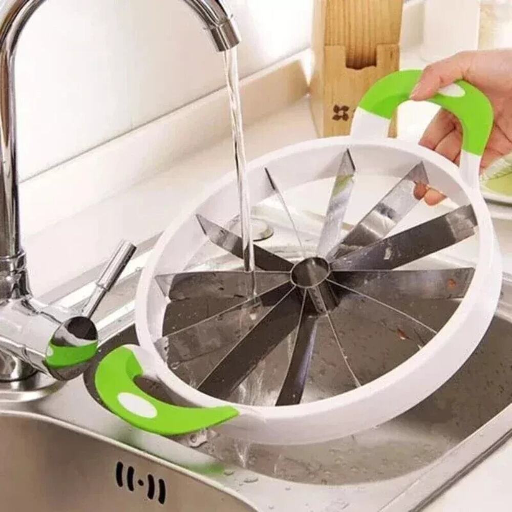 Watermelon Slicer Cutter Comfort Silicone Handle Home Stainless Still Blade - Picture 4 of 8